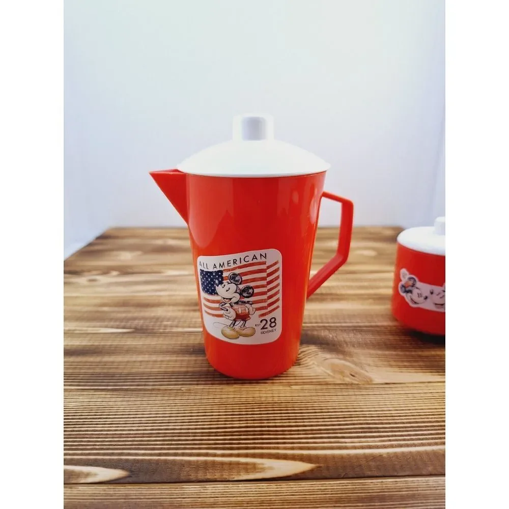 VINTAGE 11 PC TEA SET MICKEY‎ @ Minnie MOUSE All American Red White Blue Est. 28